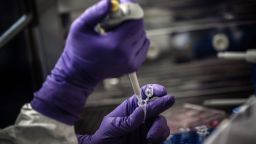 A scientist is at work in the VirPath university laboratory, classified as "P3" level of safety, on February 5, 2020 as they try to find an effective treatment against the new SARS-like coronavirus, which has already caused more than 560 deaths. - When most are busy developing vaccines or testing the few anti-virals available, VirPath will go after drugs used for diseases that have nothing to do with a respiratory infection such as 2019-nCoV. (Photo by JEFF PACHOUD / AFP) (Photo by JEFF PACHOUD/AFP via Getty Images)
