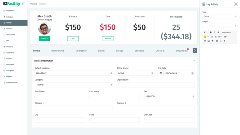 Manage Clients with EZFacility Manage Clients with EZFacility