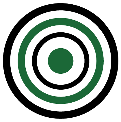 green and black bullseye